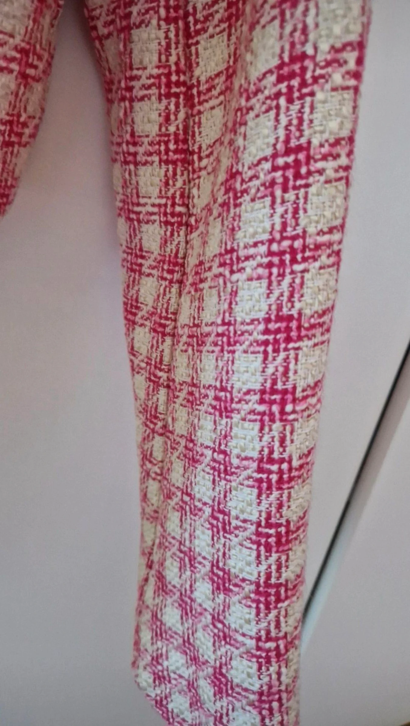 Torera cropped Colett tweed rosa fucsia y blanco NUEVA – photo 6